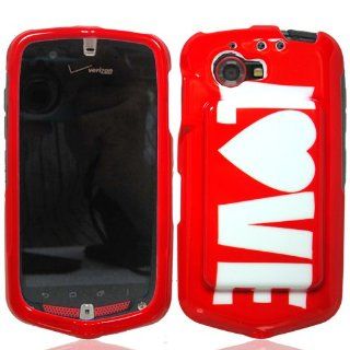 CASIO G'ZONE COMMANDO 4G C811 RED WHITE LOVE COVER SNAP ON HARD CASE + SCREEN PROTECTOR by [ACCESSORY ARENA]: Cell Phones & Accessories