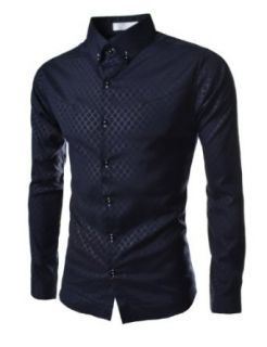 TheLees Mens Casual Slim Fit Pattern Stretchy Shirts at  Mens Clothing store: Button Down Shirts
