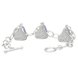 Hershey's Kiss Diamond Toggle Bracelet 3 Charms 14k White Gold 3.45ct: Link Charm Bracelets: Jewelry