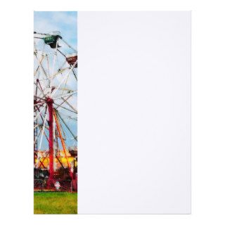 Ferris Wheel Against Blue Sky Letterhead Template