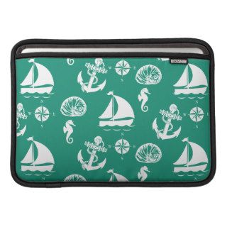 Nautical Sailing Boat Anchor Seahorse Sea Shell Sleeve For MacBook Air