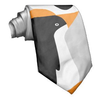 Cute Funny Emperor Penguins On A Necktie