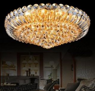 New! Modern Luxury K9 Crystal Ceiling Light Fixture Large LED Lighting Living Room Lights Golden D 23.5 * H9.4 Inch 110 240 V   Chandeliers  
