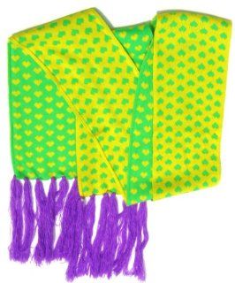JCP Womens Mens Winter Scarf 100% Acrylic 102" x 5 1/2" Hearts Bright Green Yellow Purple : Other Products : Everything Else