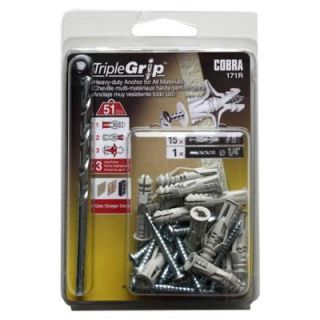 Triple Grip TripleGrip #8 Grey Anchors with Screws (15 Pack) 171R