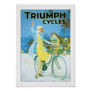 Vintage Triumph Cycles Bicycle Poster