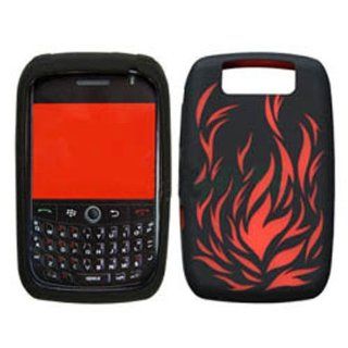 Soft Skin Case Fits RIM Blackberry 8900 Curve Tribal Flame(Red/Black) Laser Skin AT&T, T Mobile Cell Phones & Accessories
