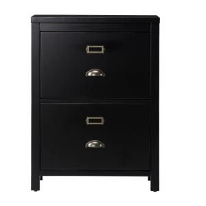 Home Decorators Collection 22.5 in. W Bramley 2 Drawer Worn Black Vertical File Cabinet DISCONTINUED 1273100910