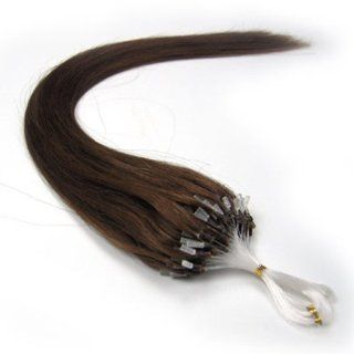 Grade Aaaa+ High Quality Top 18'' Easy Loop Micro Ring Beads Tipped Remy Brazilian Human Hair Extensions 100s 06 Dark Chocolate Brown for Women's Beauty Hairsalon in Fashion: Beauty