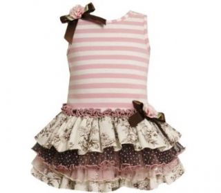 Bonnie Jean Pink Mesh Sparkle Tiered Dress 6x : Infant And Toddler Playwear Dresses : Baby