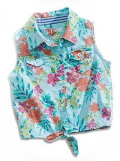 GUESS Kids Girls Little Girl Floral Print Tie Front Top Clothing