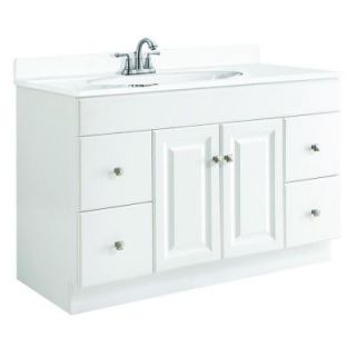 Design House Wyndham 48 in. W x 21 in. D Vanity Cabinet Only Unassembled in White Semi Gloss 531145