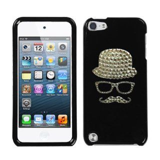 Black and White Crystal Rhinestone Bling Bling Mustache with Hat and Sunglasses for Ipod Touch 5th Generation Ipod Touch 5 32gb 64gb: Everything Else