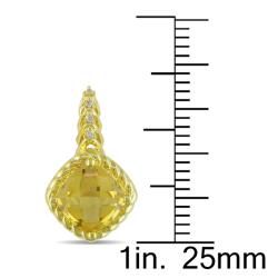 Miadora 10k Yellow Gold Citrine and Diamond Accent Earrings (H I, I2 I3) Miadora Gemstone Earrings
