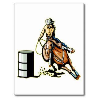 Horse Barrel Racing Post Cards