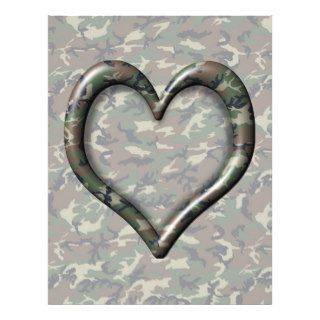 Camouflage Woodland Forest Heart on Camo Flyers