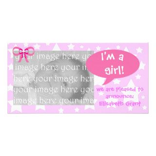 I'm a girl we are pleased to announcephoto greeting card