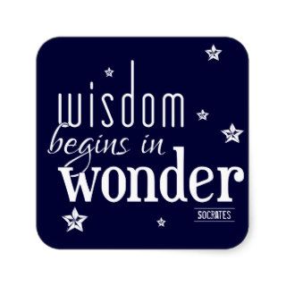 Wisdom Begins In Wonder Square Stickers