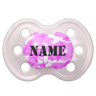 Customize able Pink Camouflage Pacifiers