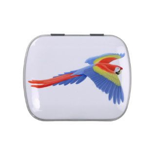 Flying Scarlet Macaw Parrot Candy Tin