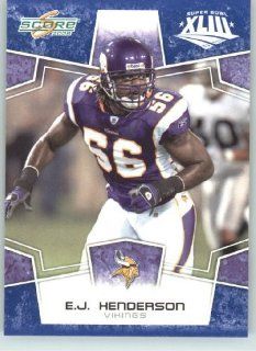2008 Donruss   Score Limited Edition Super Bowl XLIII Blue Border # 179 E.J. Henderson   Minnesota Vikings   NFL Trading Card: Sports Collectibles