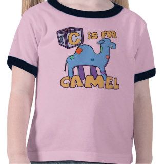 C is for Camel Toddler TShirt (White Outline)