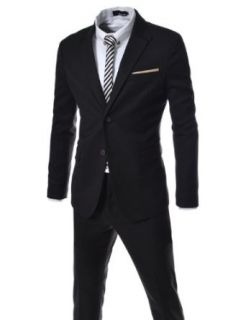 Thelees Men's Slim Fit Single Breasted 2 Button Notched Lapel Dress Suit Set at  Mens Clothing store