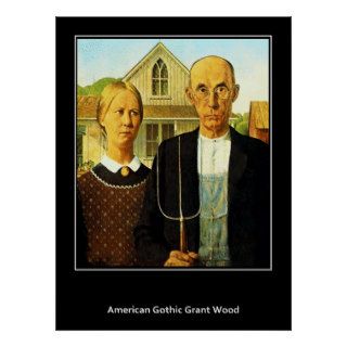 American Gothic Grant Wood Vintage Poster