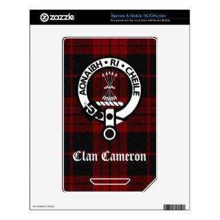 Clan Cameron Crest & Tartan Decal For NOOK Color