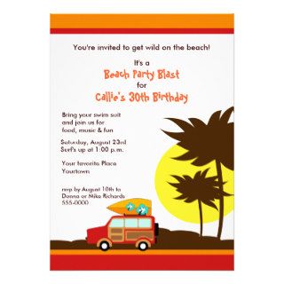 Beach Party Birthday Blast Invitation