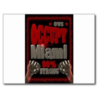 Occupy Miami OWS protest 99 percent strong poster Post Cards