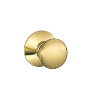 Schlage Plymouth Bright Brass Hall and Closet Knob F10 PLY 605