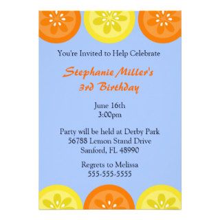 Cute Lemon & Orange Summer Party Invitation