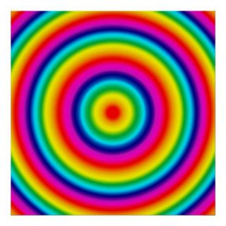 Psychedelic Round Rainbow Pattern Print