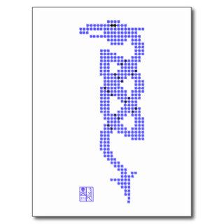 Celtic Dragon Knot Tribal Pixel Art Postcard