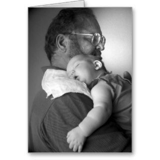 Baby Sleeping on Grandpa's Shoulder Cards