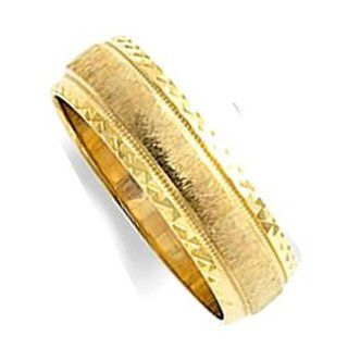 SR16 236 Classic Designers Engraved Gold Wedding Ring Standard Fit: Jewelry