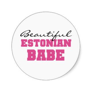 Beautiful Estonian Babe Round Sticker