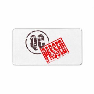 Quality control passed rubber stamp effect custom address labels