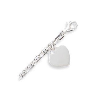 Sterling Silver 1.9mm Heart Charm Bracelet   8.5 Inch: West Coast Jewelry: Jewelry