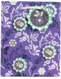 Jillson Roberts Small Gift Bag, Purple Floral Bloom, 6 Count (ST244) : Gift Wrap Bags : Office Products
