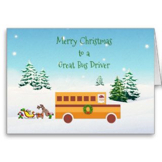 Merry Christmas, School Bus Driver Cards