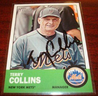 2012 TOPPS HERITAGE #233 TERRY COLLINS METS MANAGER AUTOGRAPH SIGNED CARD: Sports Collectibles