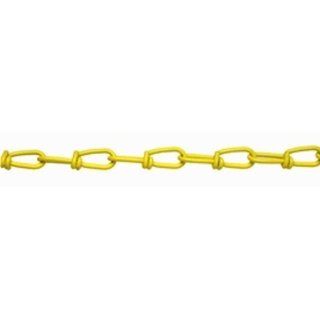 Campbell PD0752496 Low Carbon Steel Inco Double Loop Chain in Square Pail, Yellow Polycoated, 2/0 Trade, 0.14" Diameter, 50' Length, 255 lbs Load Capacity: Pulling And Lifting Chains: Industrial & Scientific