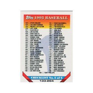 1993 Topps #395 Checklist 133 264 UER Sports Collectibles