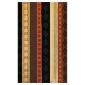Kas Rugs Film Stripe Rust/Brown 5 ft. x 8 ft. Area Rug DISCONTINUED LOF20915X8
