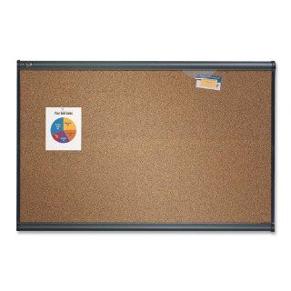 Quartet B247G Quartet Prestige Bulletin Board, Graphite Blend Cork, 72 x 48, Aluminum Frame : Office Products
