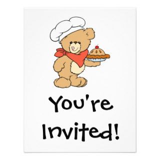 Cute Chef Baker Bear Custom Announcements