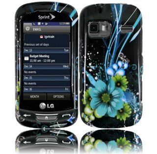 Blue Flower Design Hard Case Cover for LG Rumor Reflex LN272: Cell Phones & Accessories