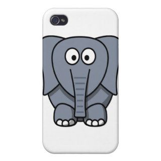 Cute Cartoon Elephant Clipart Cases For iPhone 4